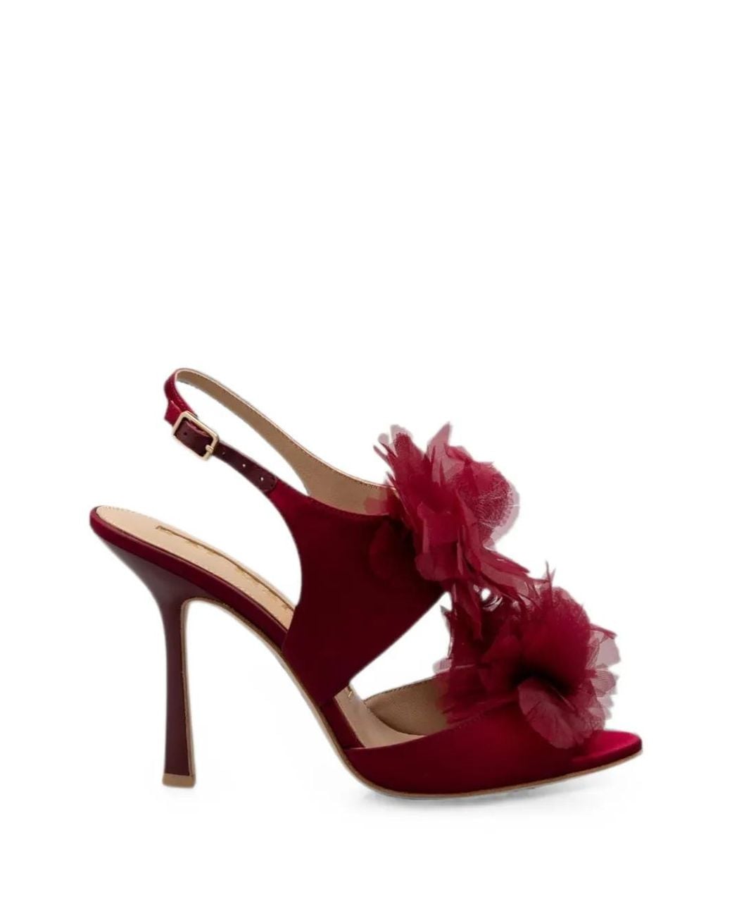 Kat Maconie Red Sher Floral-Embellishment Sandals