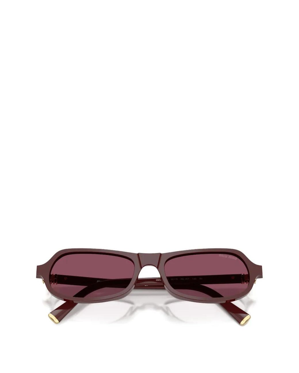 Miu Miu Purple Logo-Plaque Rectangle-Frame Sunglasses