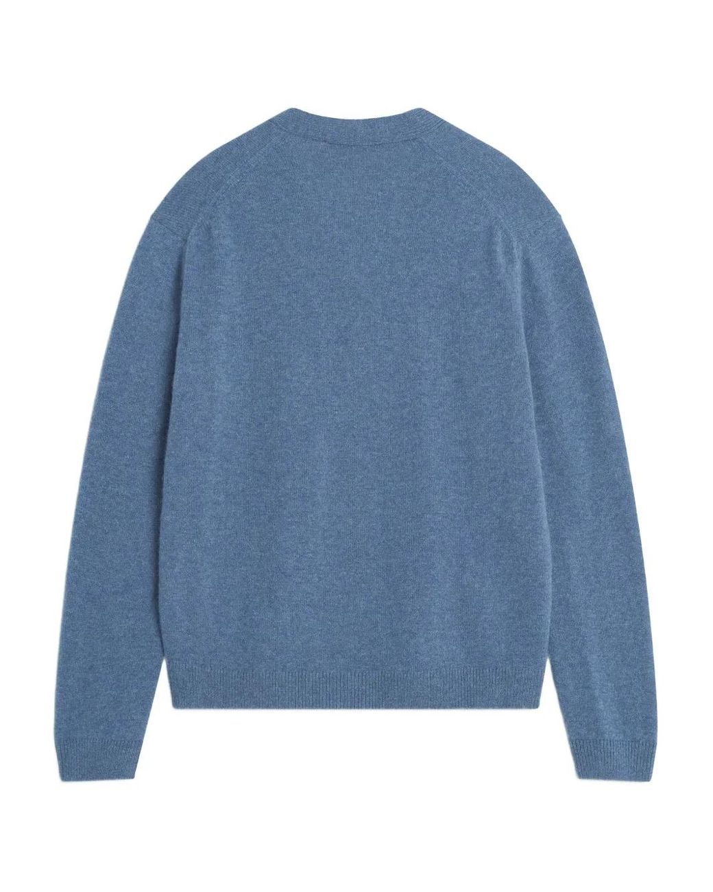 Maison Kitsuné Blue Fox Head-Patch Wool Cardigan for men