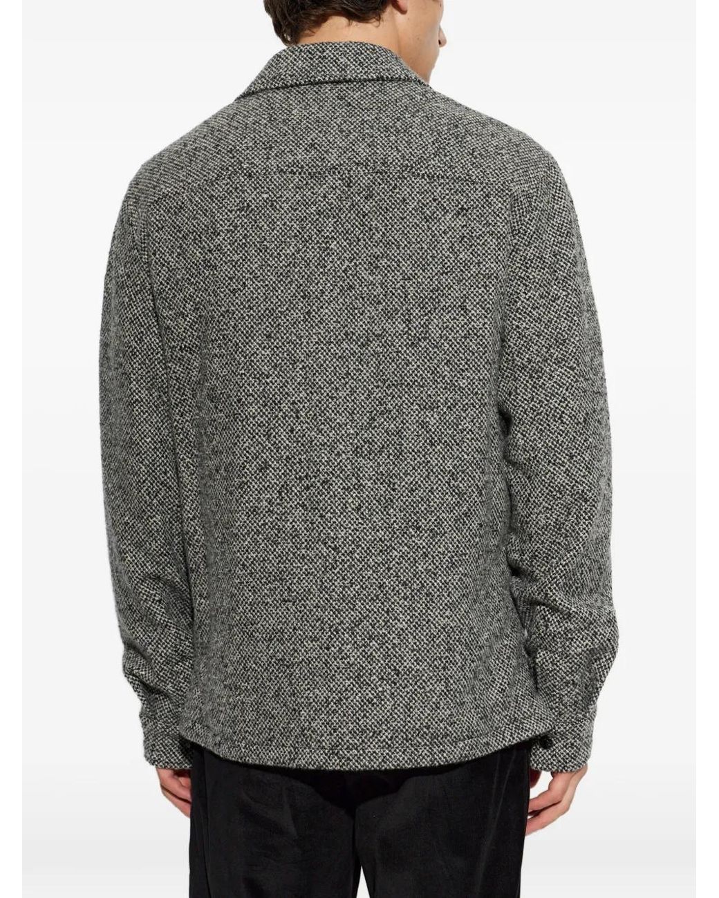 Moncler Gray Button-Up Pocket-Detail Shirt Jacket for men