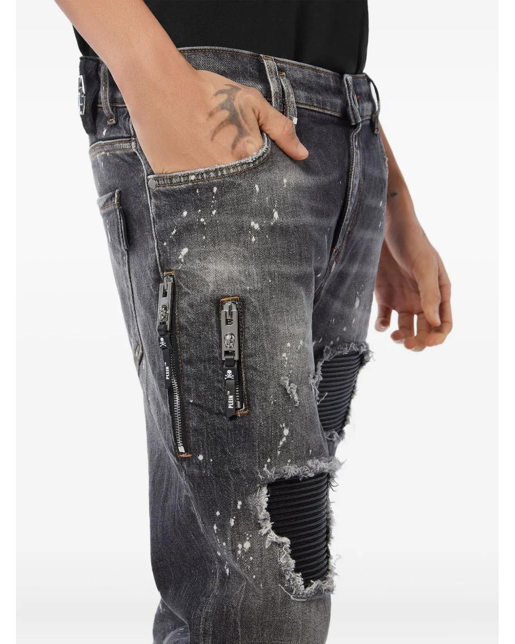 Philipp Plein Gray 5-Pocket Rock Star Fit Jeans for men