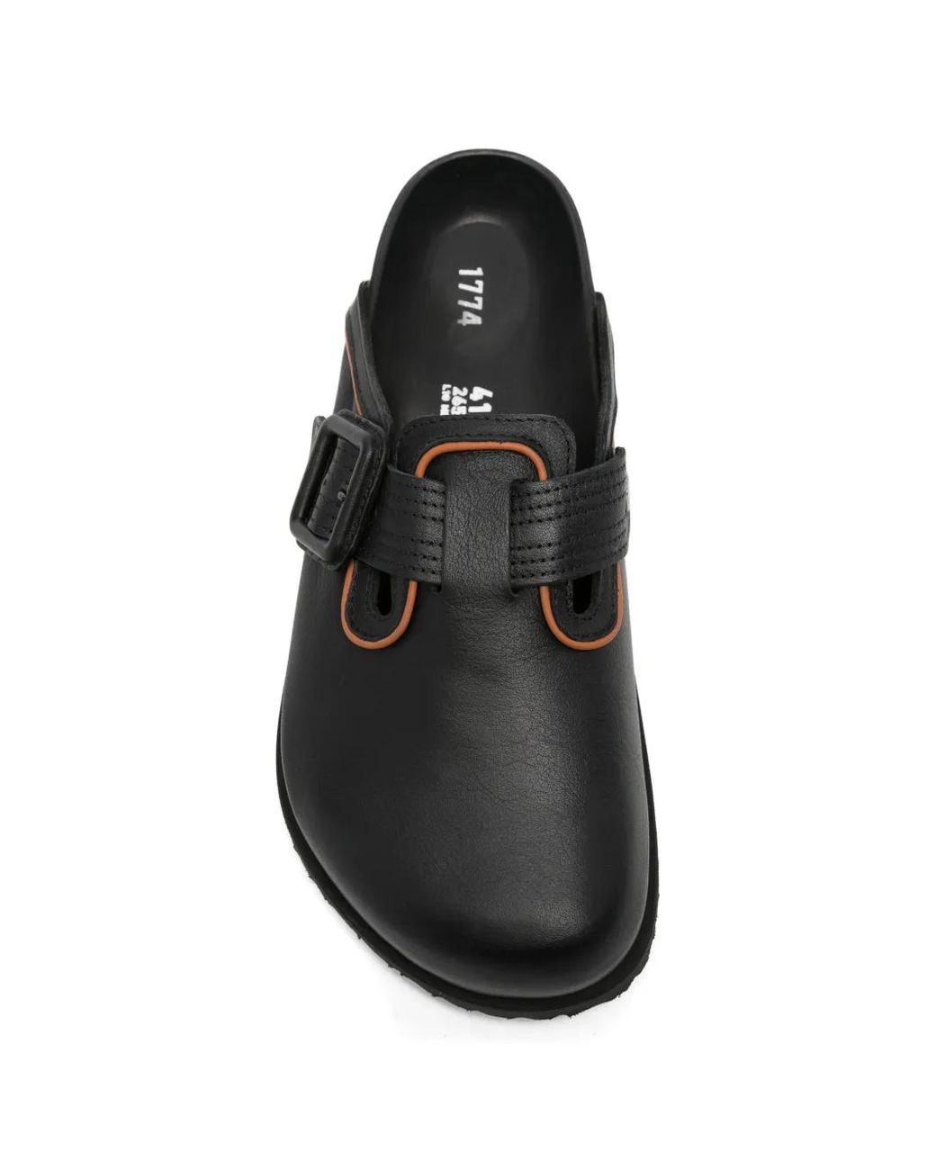 Birkenstock Black Buckle-Fastening Leather Mules for men