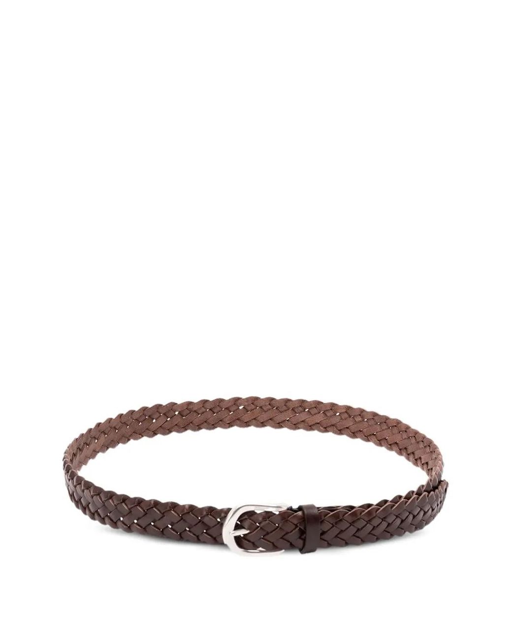 Andersons Brown Ceinture En Cuir À Design Tressé for men