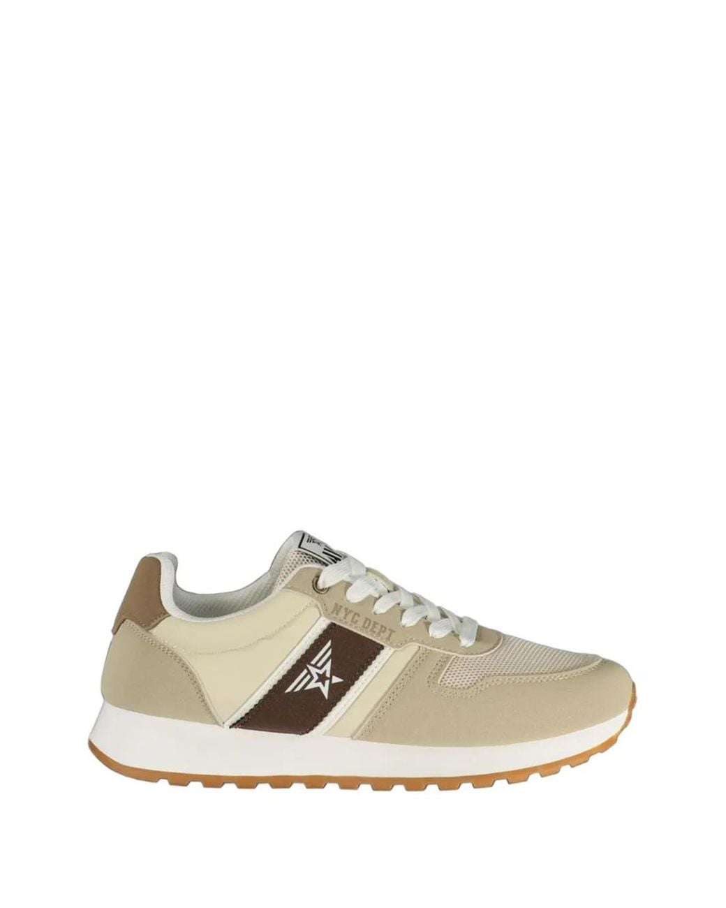 Avirex White Panelled Logo-Print Sneakers for men