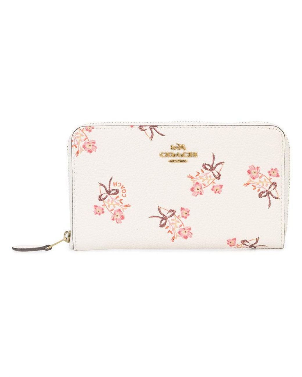 COACH Floral Bow Medium Wallet in White | Lyst