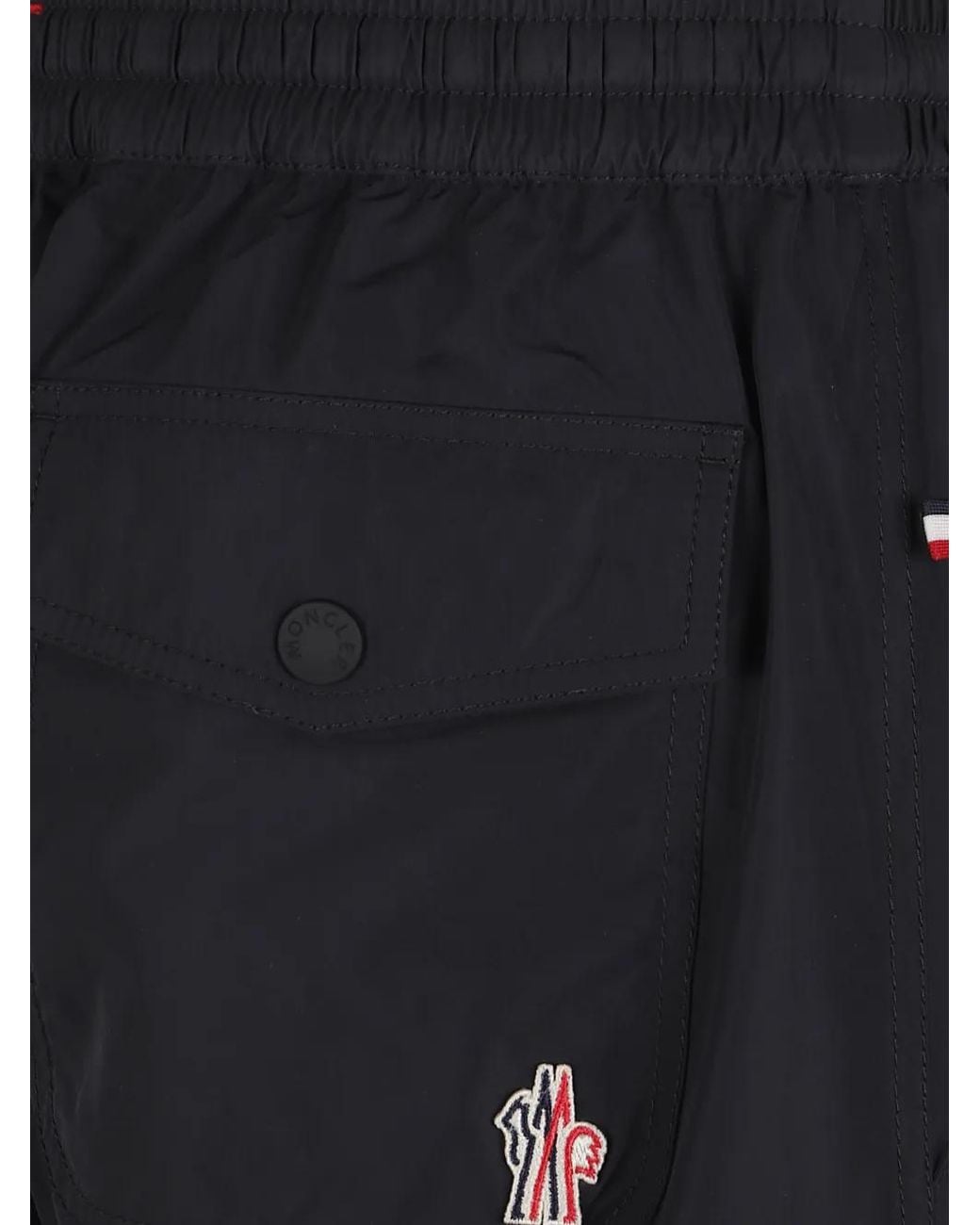 Moncler Black Logo-Patch Drawstring Track Pants for men