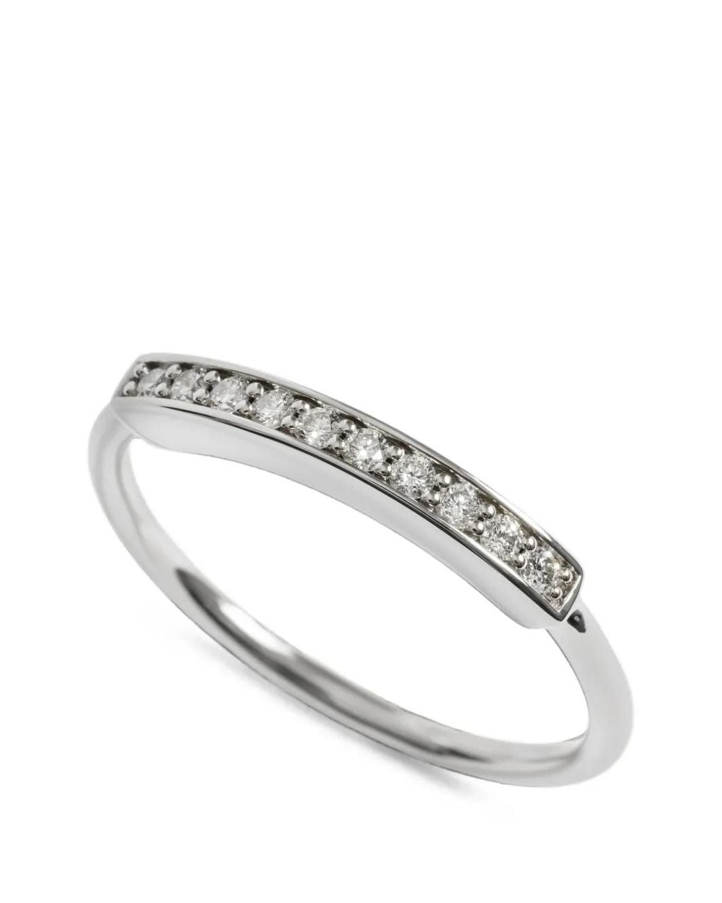 Monica Vinader White Mv Linear Pavé Diamond Stacking Ring