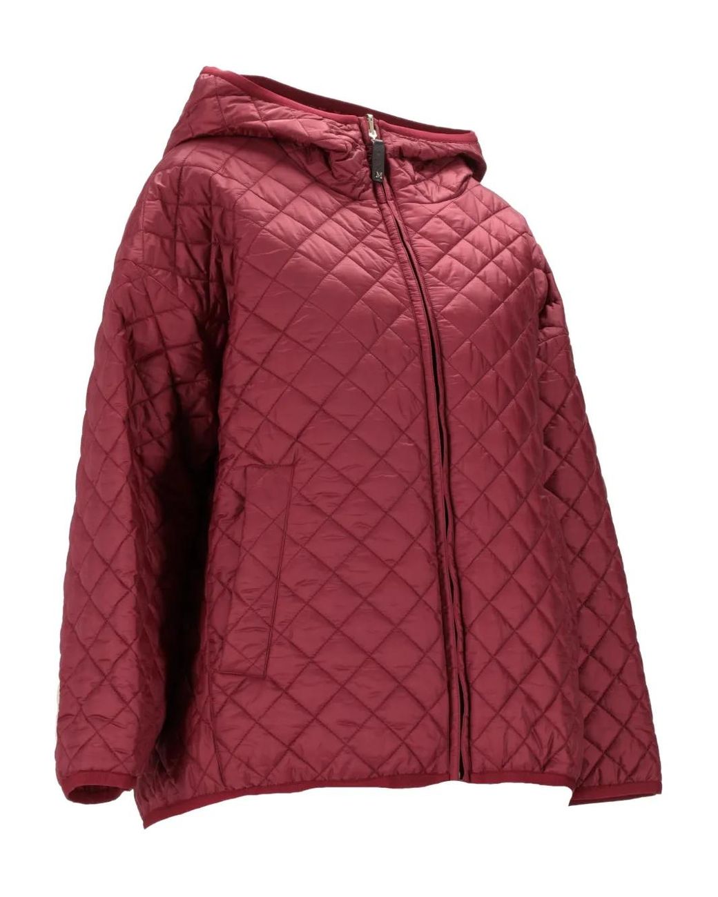 Max Mara Red Quilted-Hooded Jacket