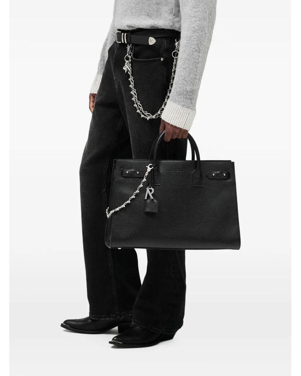 Represent Black Kick Flare Jeans for men