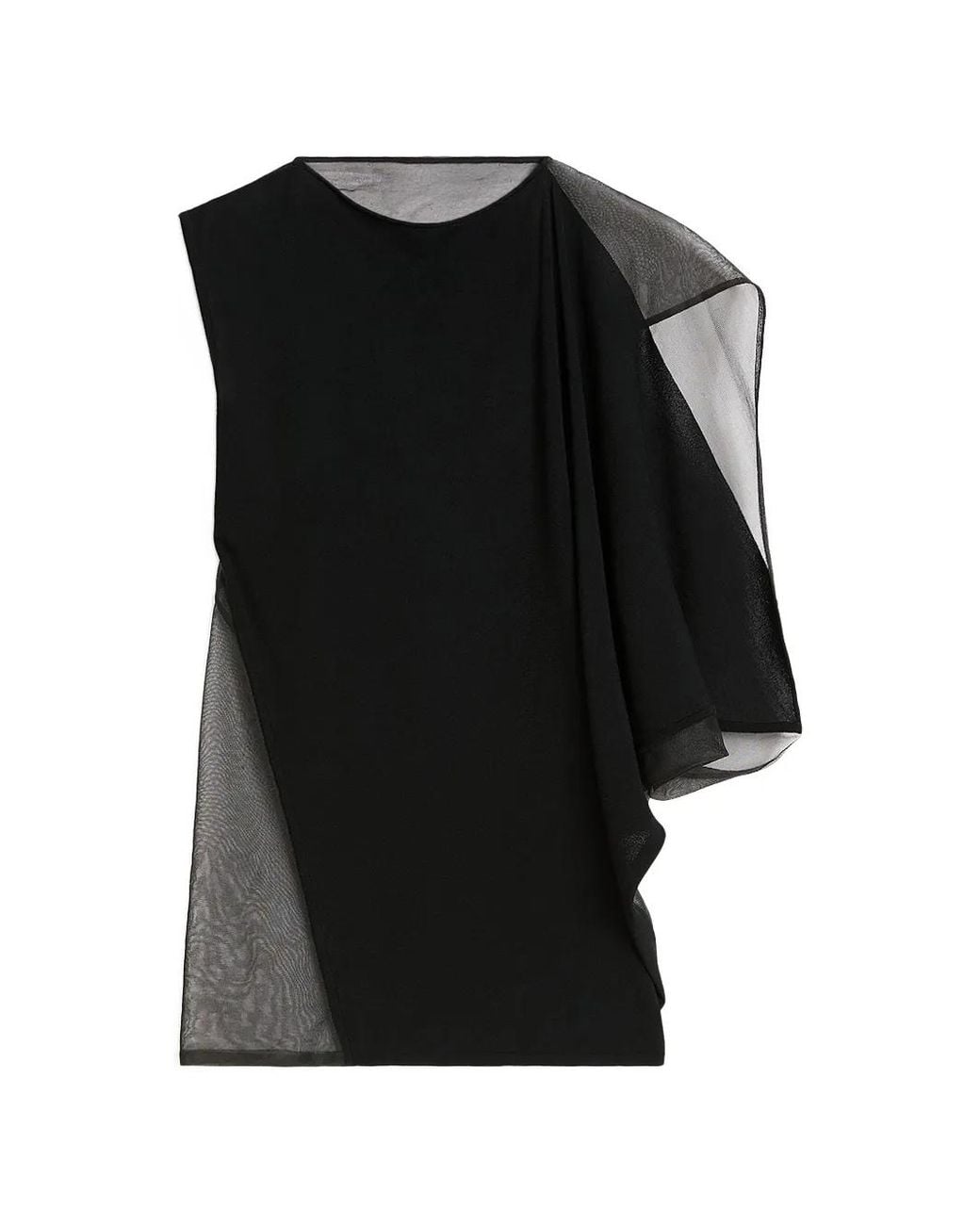 Sportmax Black Asymmetrical Blouse