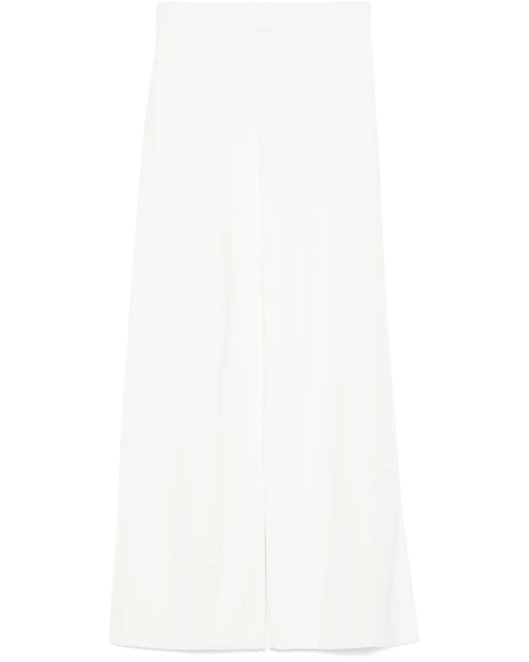 P.A.R.O.S.H. Gebreide Wijd Uitlopende Broek in het White