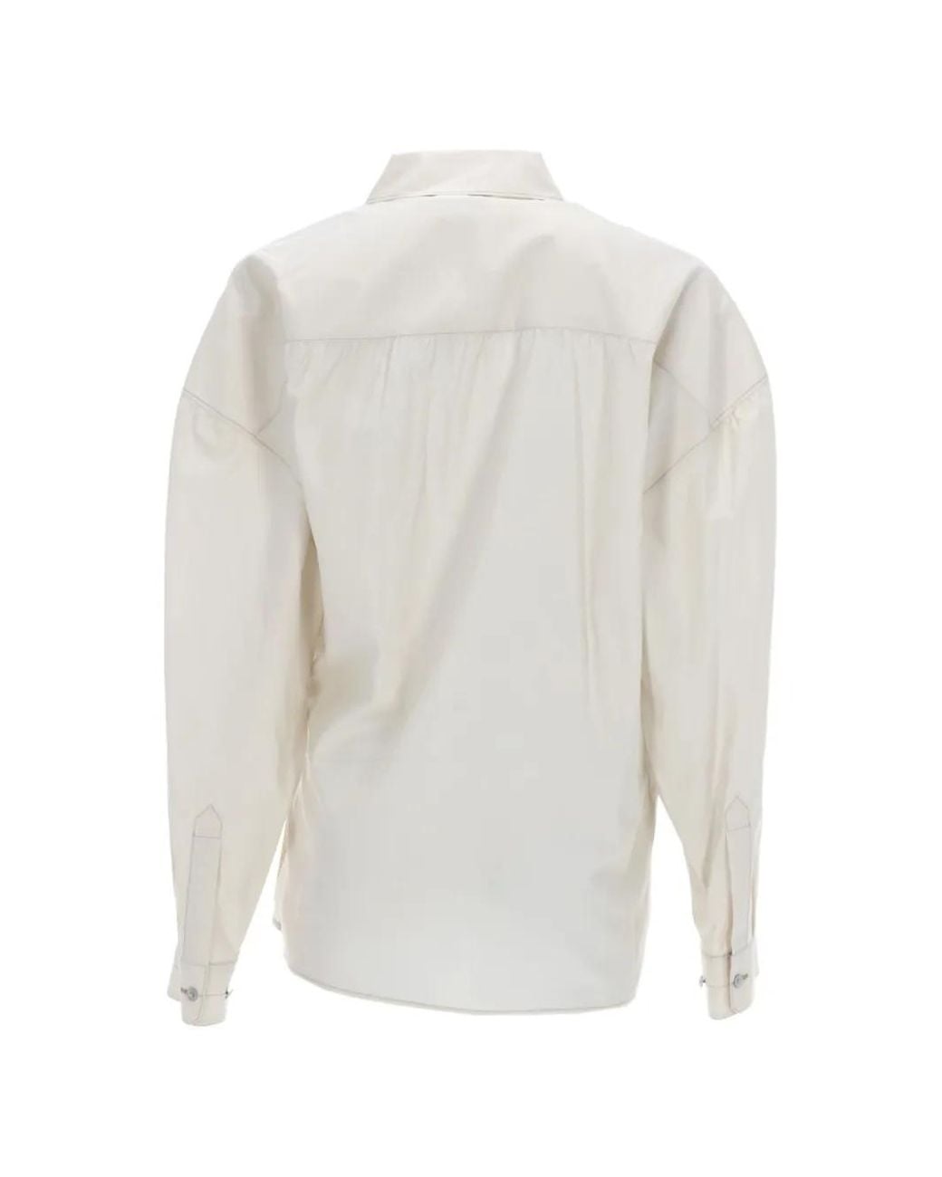Lemaire White Straight Collar Twisted Shirt