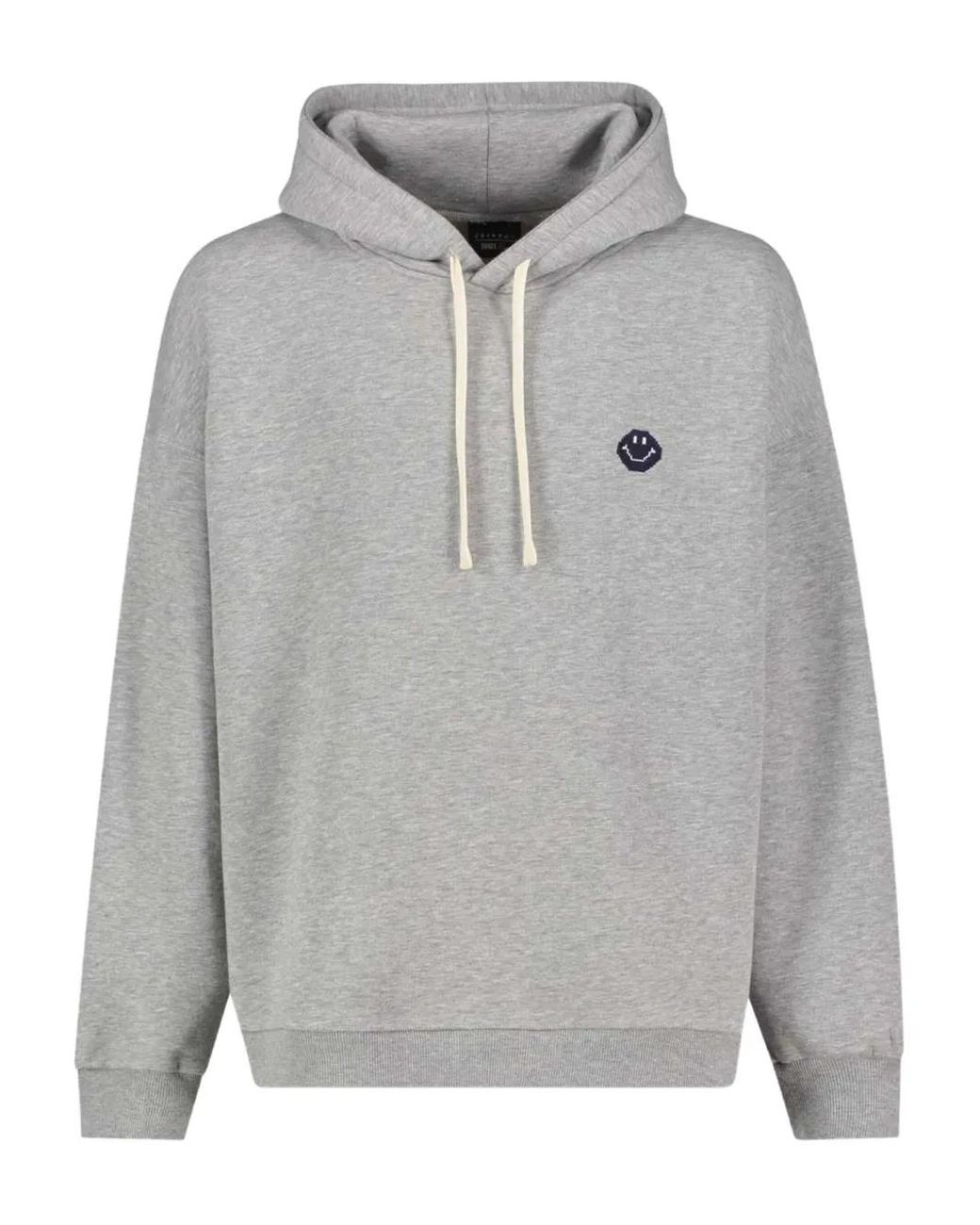 Joshua Sanders Gray X Smiley Logo-Detail Hoodie for men
