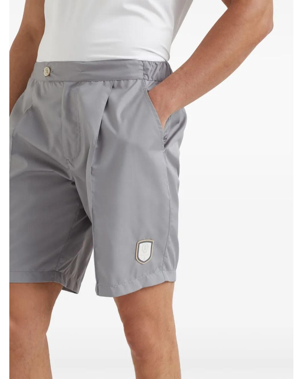 Bermudas Con Parche Del Logo Brunello Cucinelli de hombre de color Gray