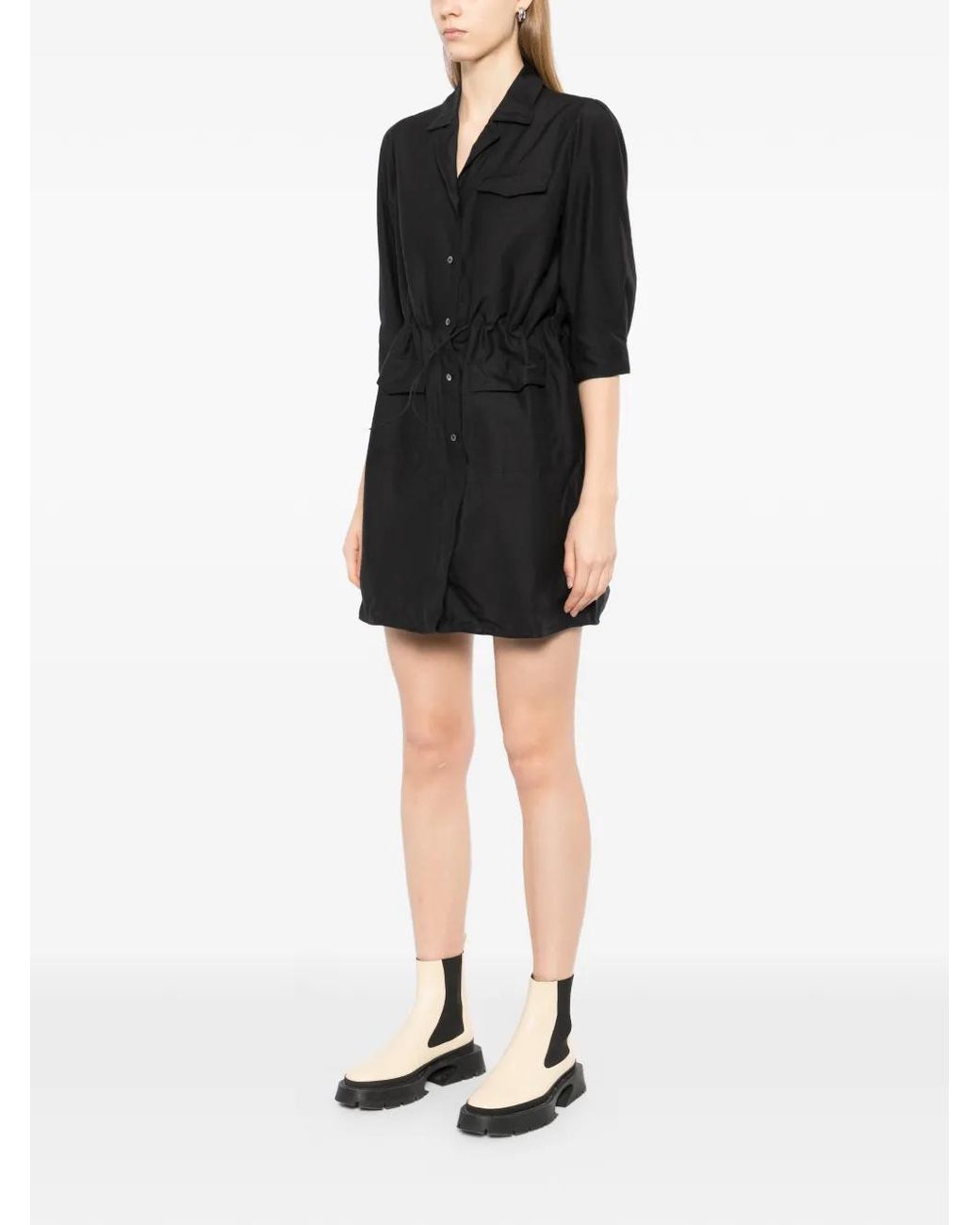 JNBY Black Collared Mini Dress
