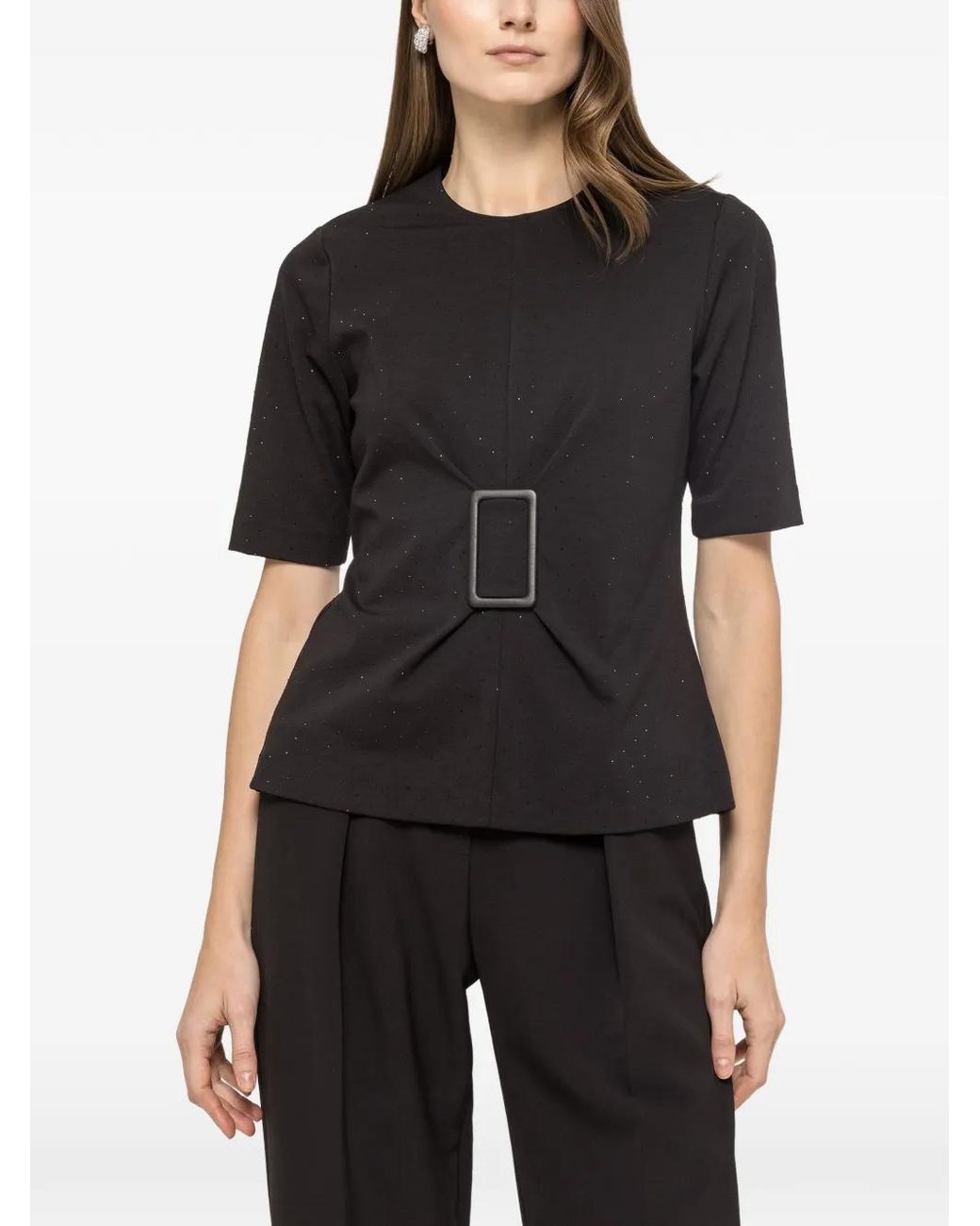 Nissa Black Embellished Top