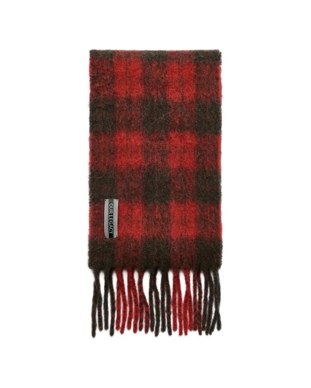 Sciarpa Estate A Quadri Con Texture Morbida di Our Legacy in Red