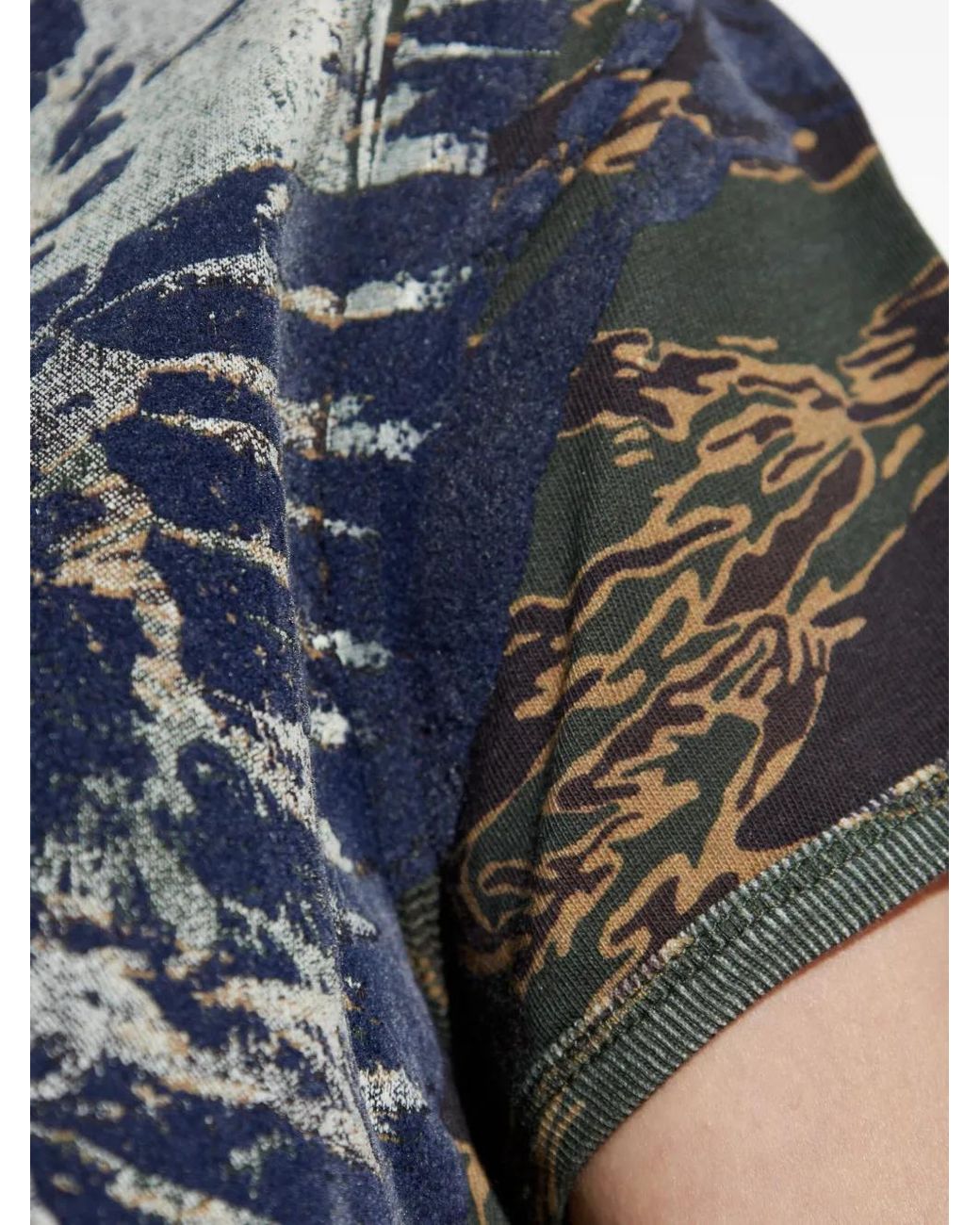 DIESEL Black Eagle-Print Camouflage T-Shirt