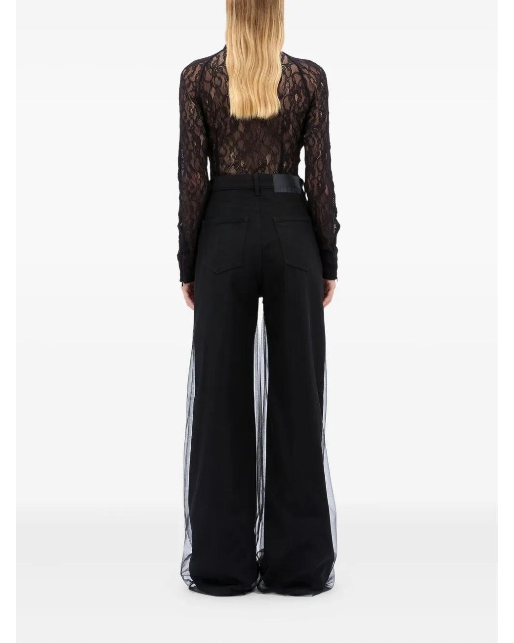 MSGM Black Jeans Mit Tülleinsatz