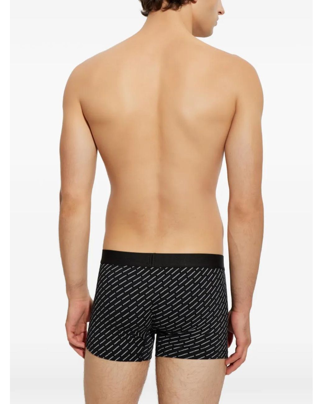 DSquared² Black Short De Bain À Logo Imprimé for men
