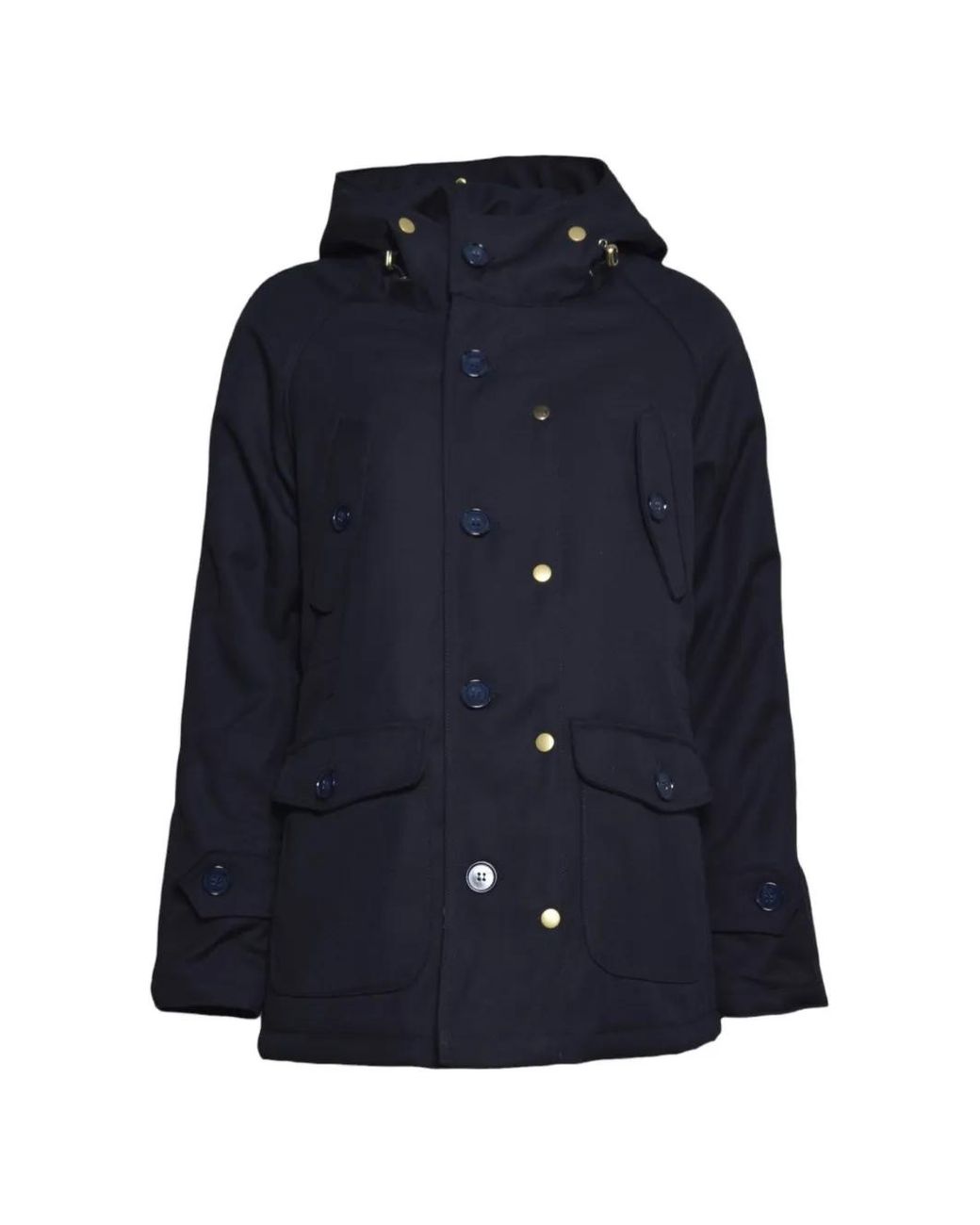 Equipe 70 Blue Parka À Capuche Et À Manches Raglan