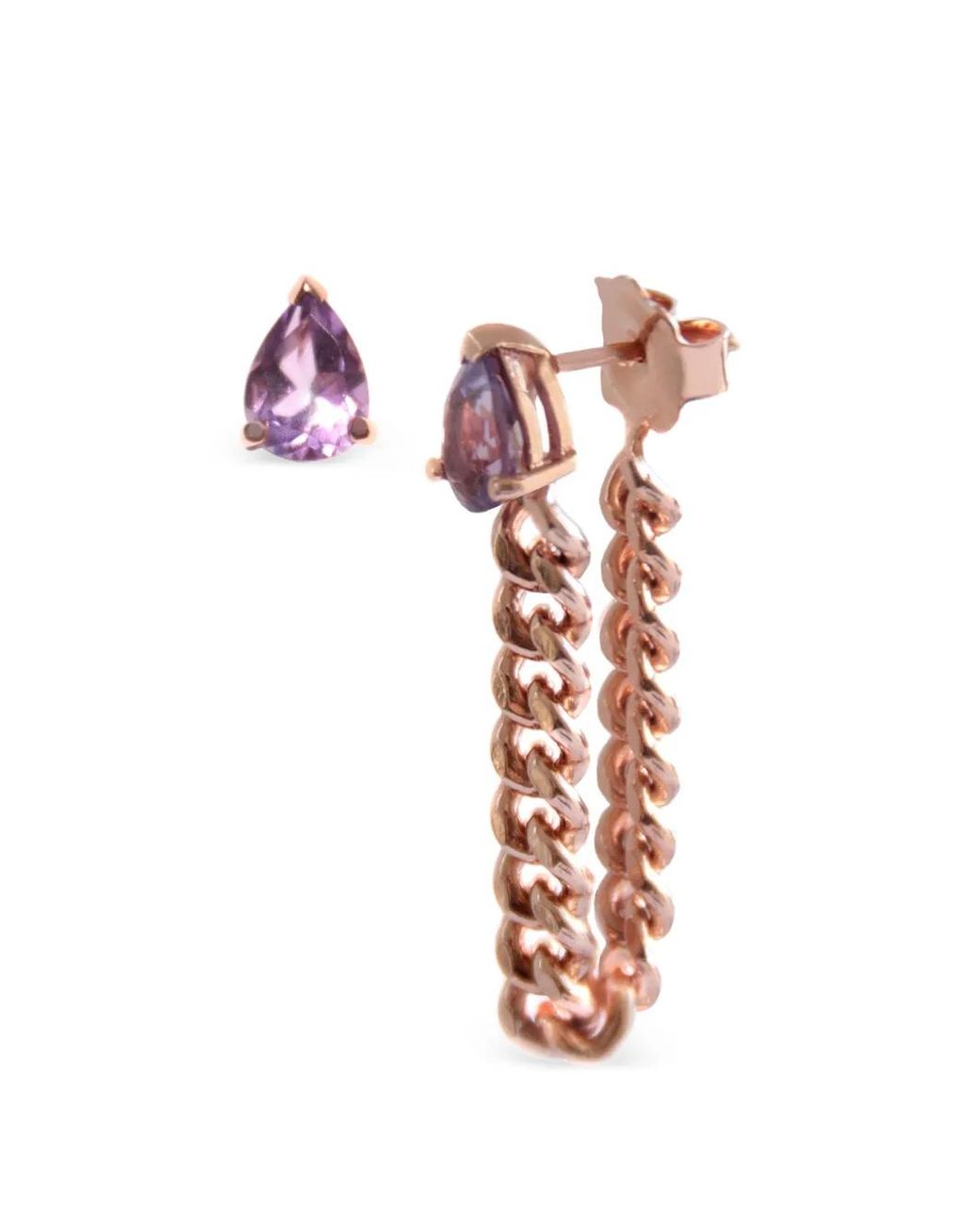 NORMA JEWELLERY White Amethyst Pear-Cut Drop Chain Earrings