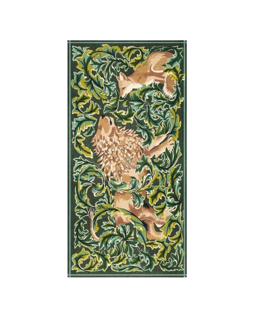 Inoui Edition Green Leonard Animal-Print Wool Scarf