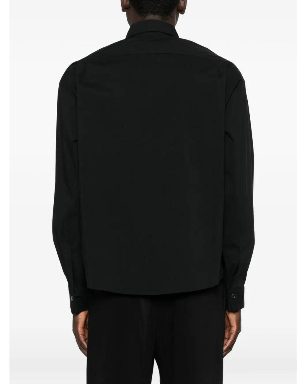 Camicia A Maniche Lunghe Con Tasca di Rhun in Black da Uomo