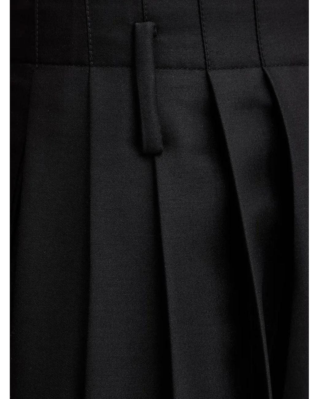 KENZO Black Pleated Button-Cuff Shorts