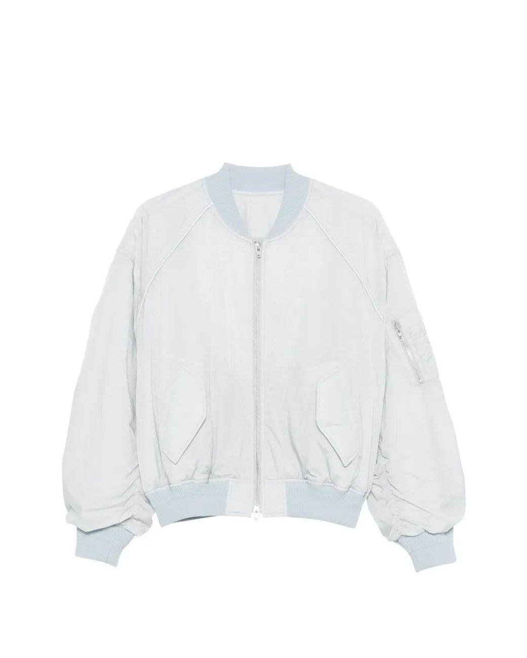 Juun.J White Zip Bomber Jacket