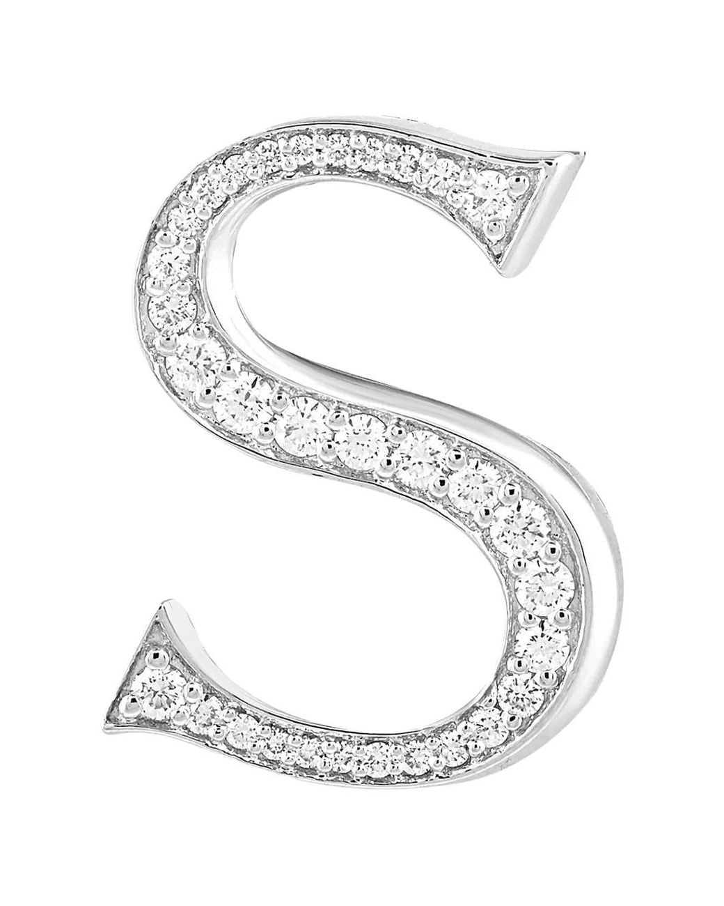 Ashna Mehta White Medium Diamond Initial Bag Charm