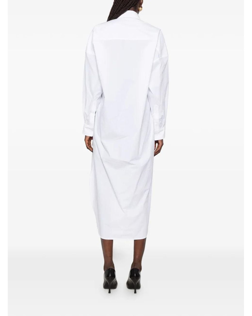 Frankie Shop White Bloom Organic Cotton Shirt Dress