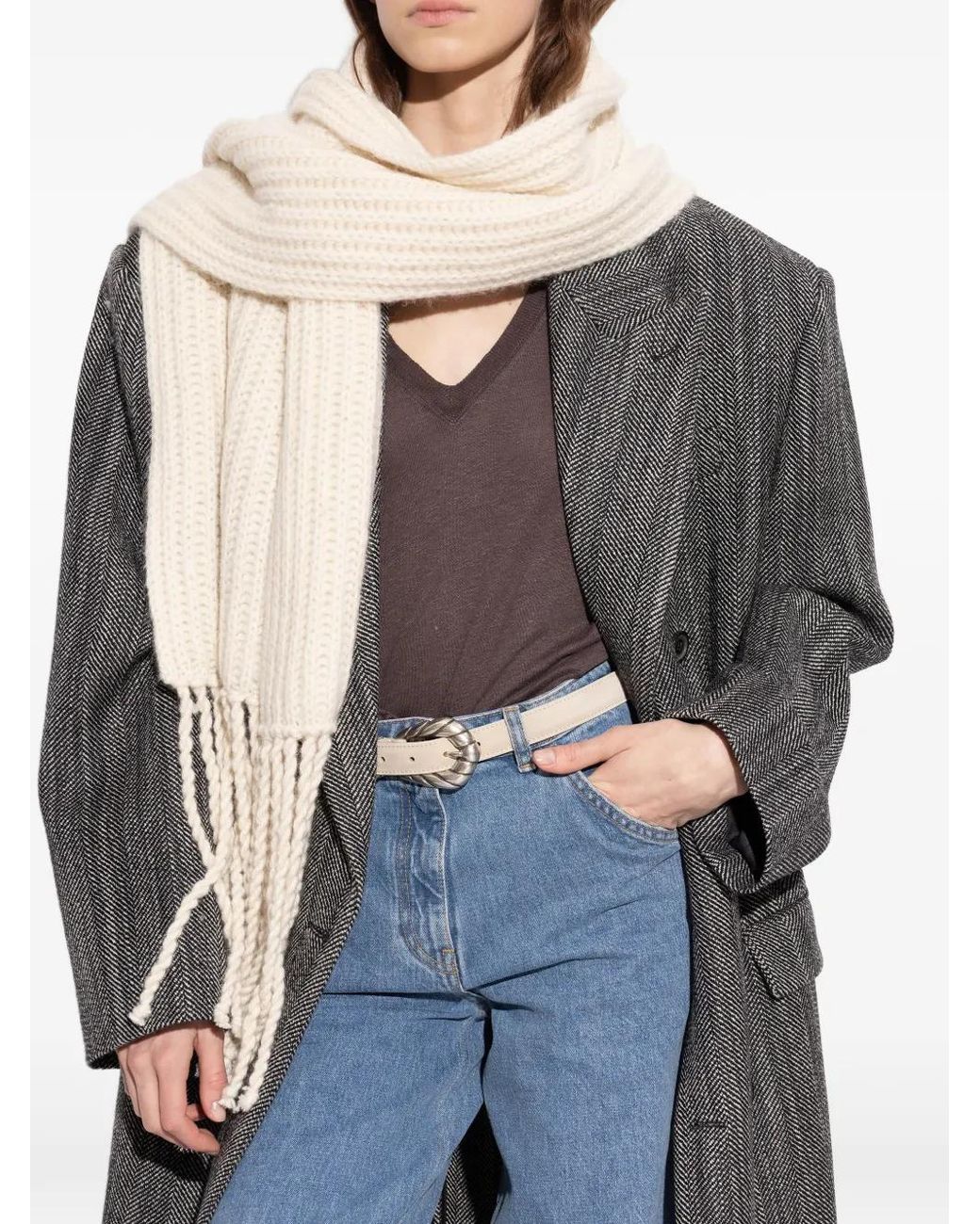 IRO Natural Tassel-Detail Scarf