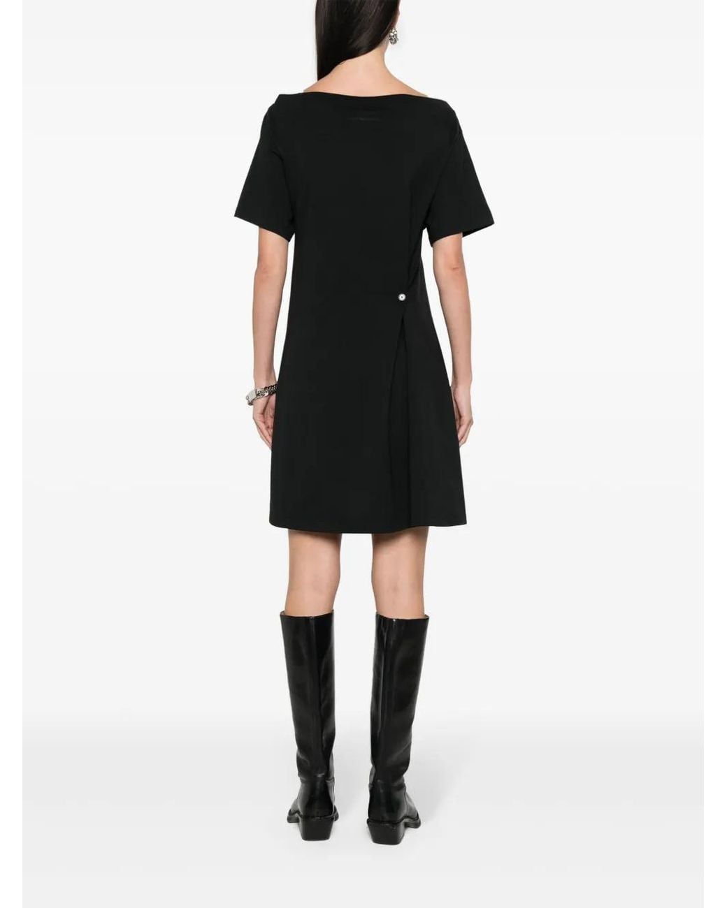 Courreges Black Twisted T Shirt Mini Dress