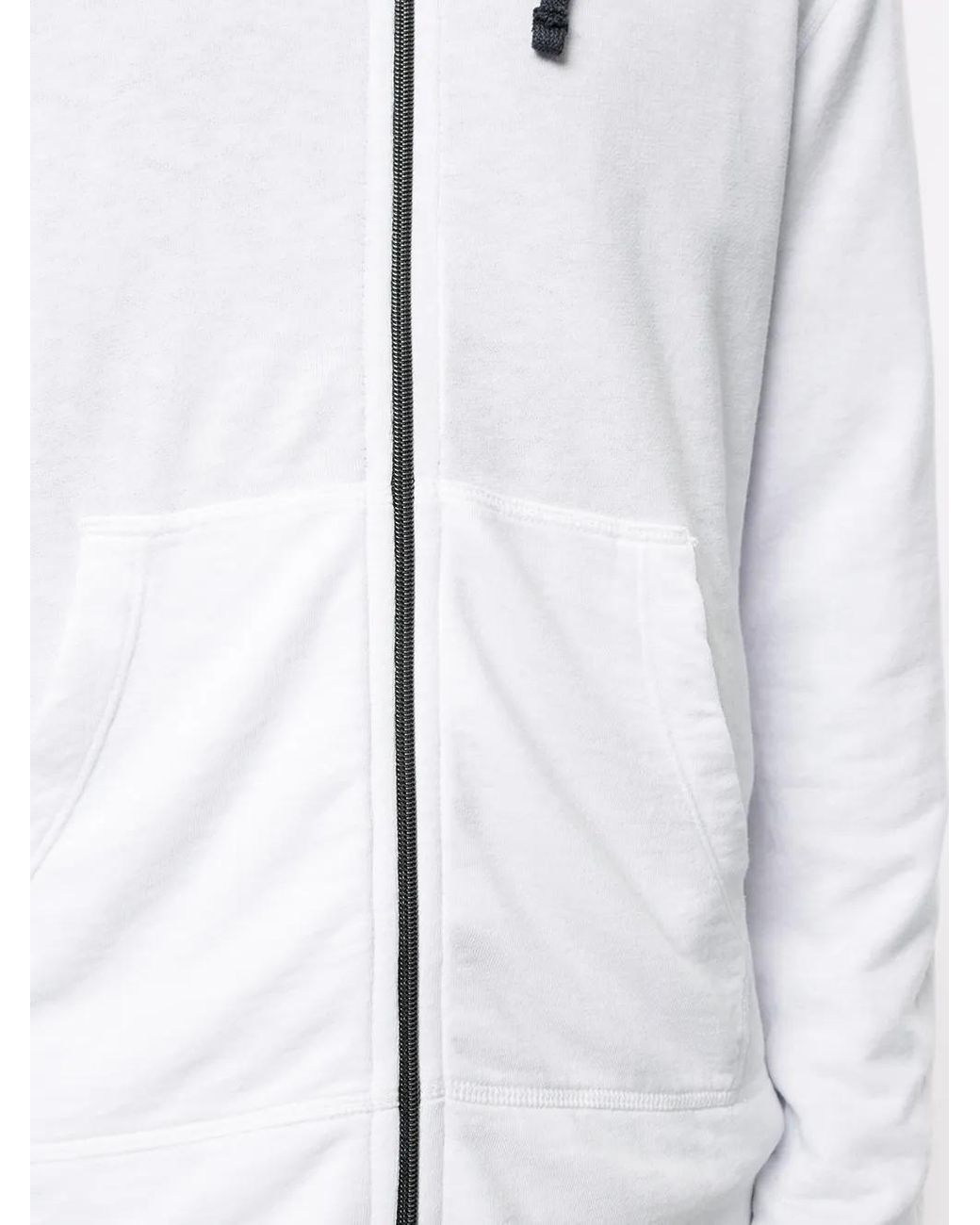 James Perse White Plain Zipped Hoodie for men