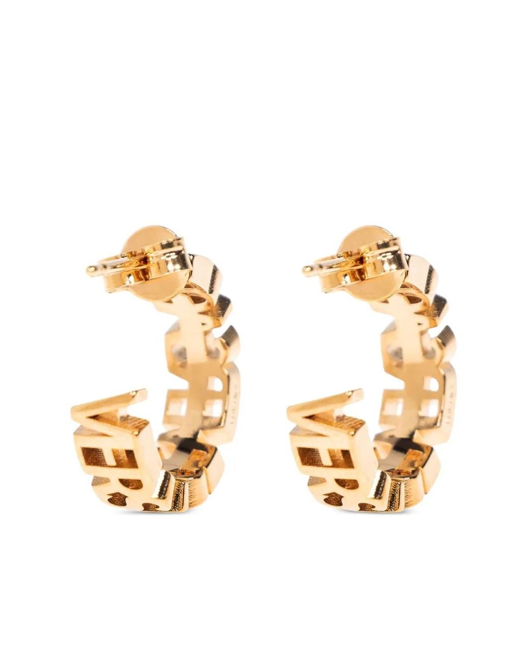 Pendientes De Aro Con Letras Del Logo Versace de hombre de color Metallic
