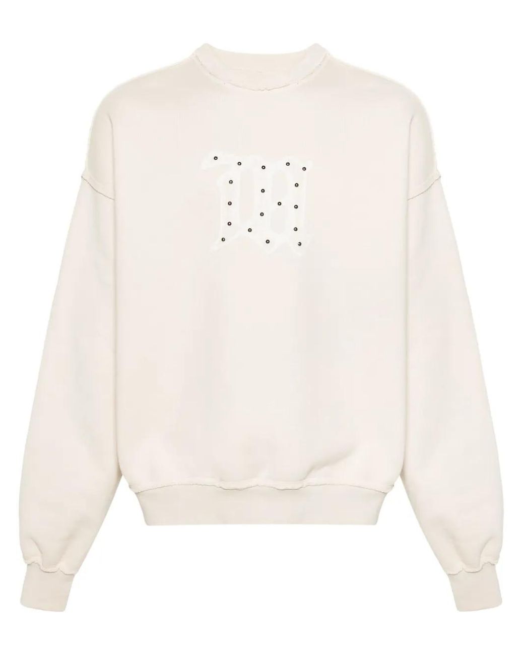 M I S B H V White Logo-Print Cotton Sweatshirt for men