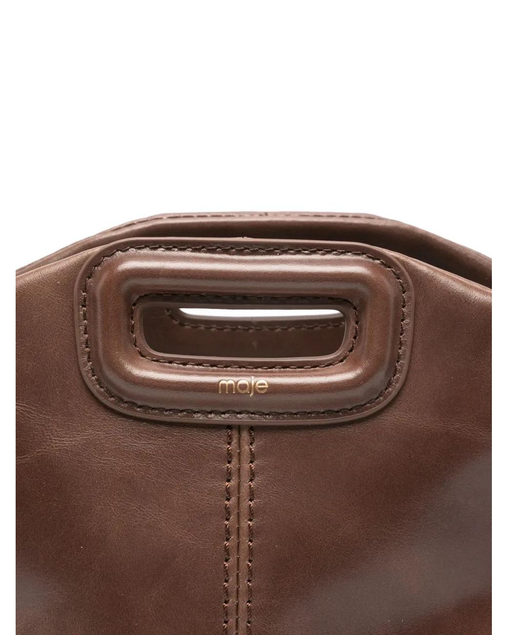 Bolso Shopper De Piel Con Flecos Maje de color Brown