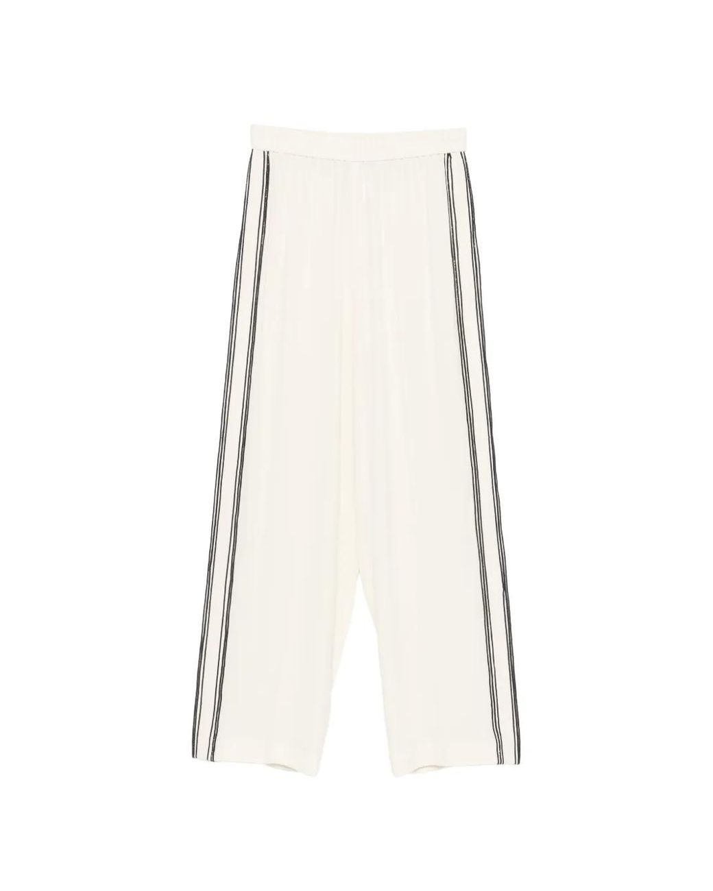 Fabiana Filippi White Side-Stripe Track Pants