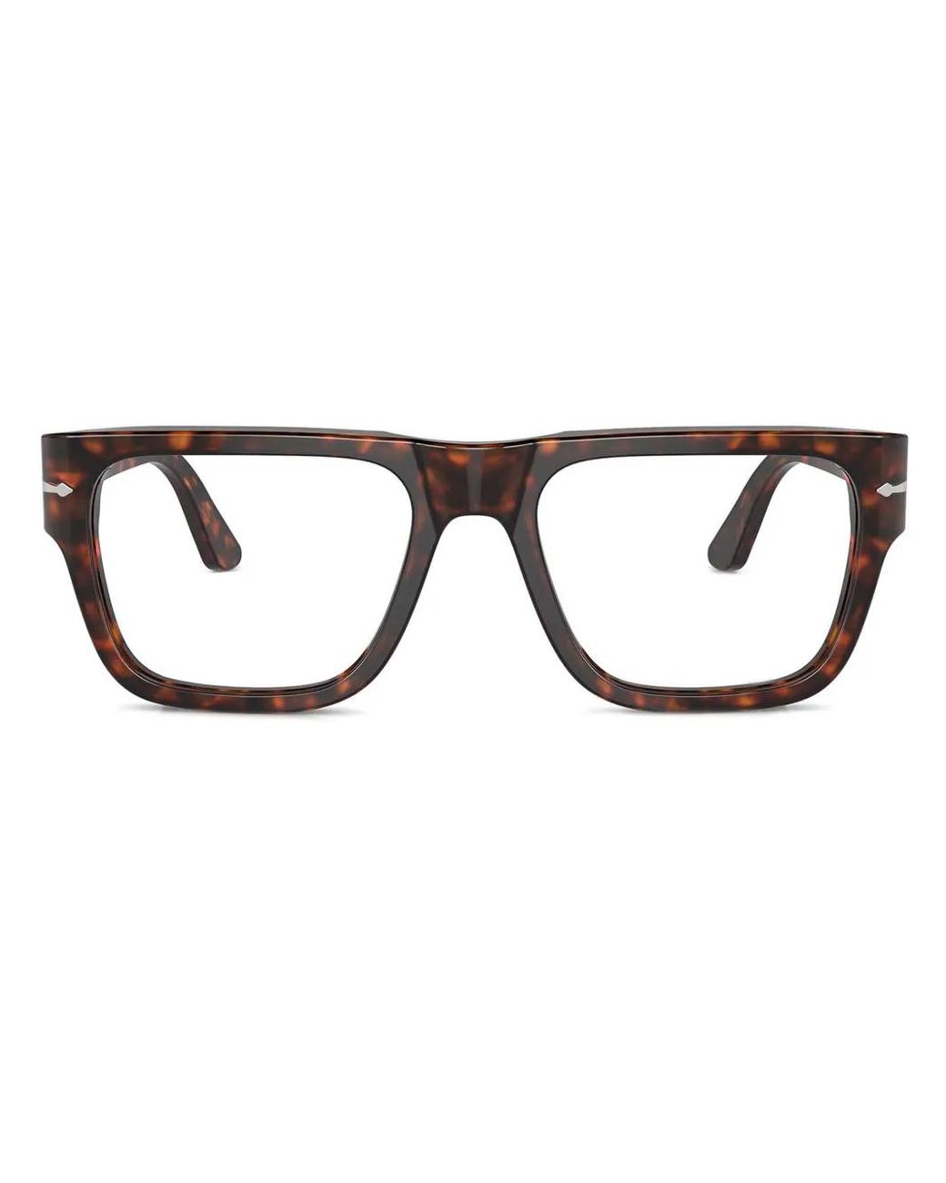 Persol Brown Tortoise-Shell Square Frame Glasses