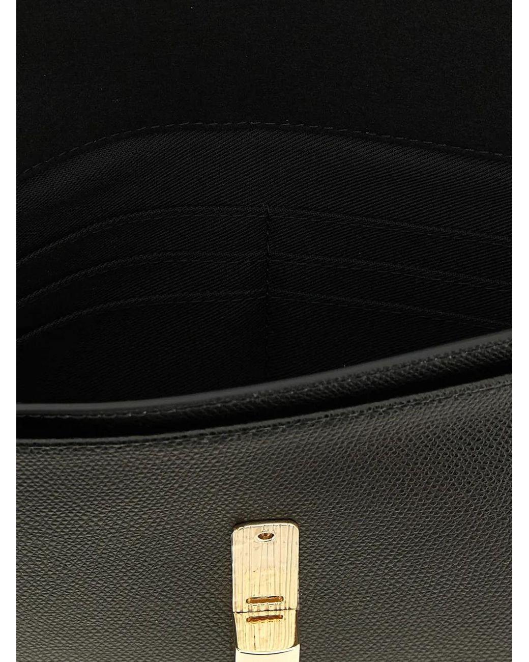Furla Black Iride Logo-Plaque Grained-Leather Clutch Bag