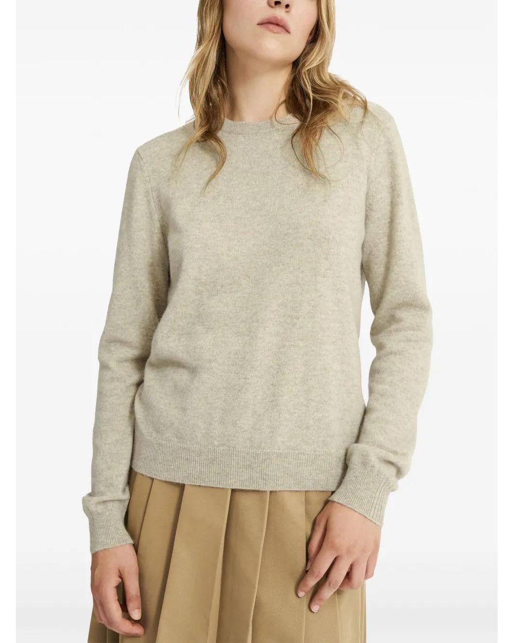 Pringle of Scotland Natural Crew-Neck Cashmere Sweater