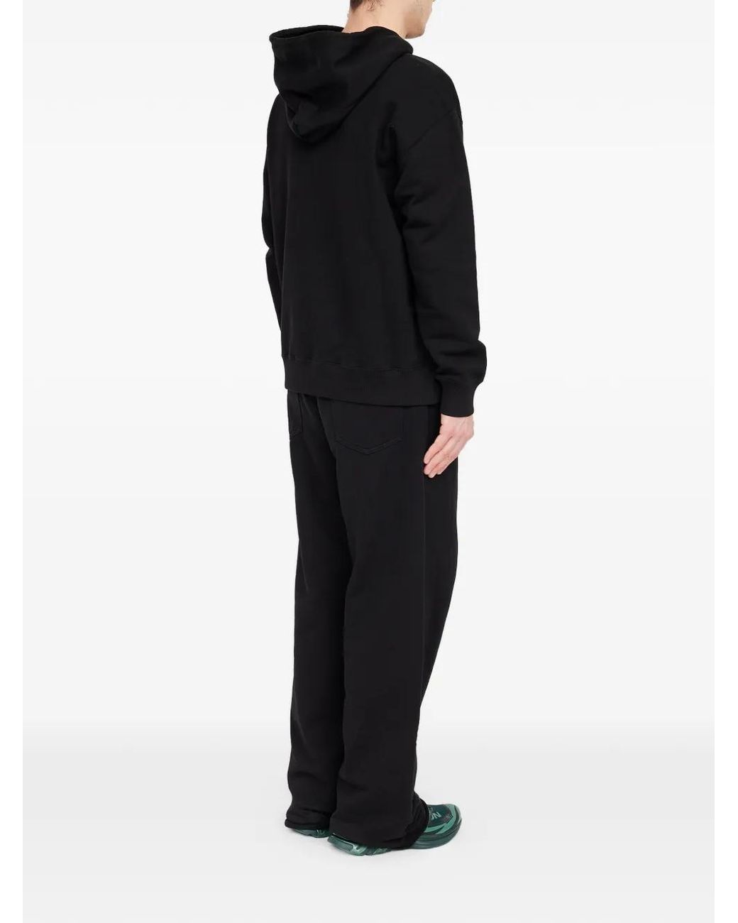MM6 by Maison Margiela Black Unbrushed Cotton Hoodie for men