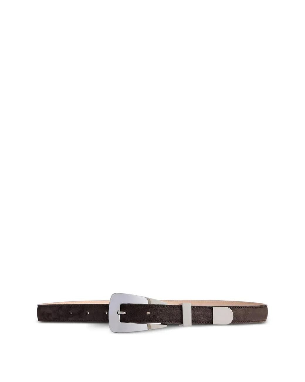Khaite White Small Lucca Suede Belt