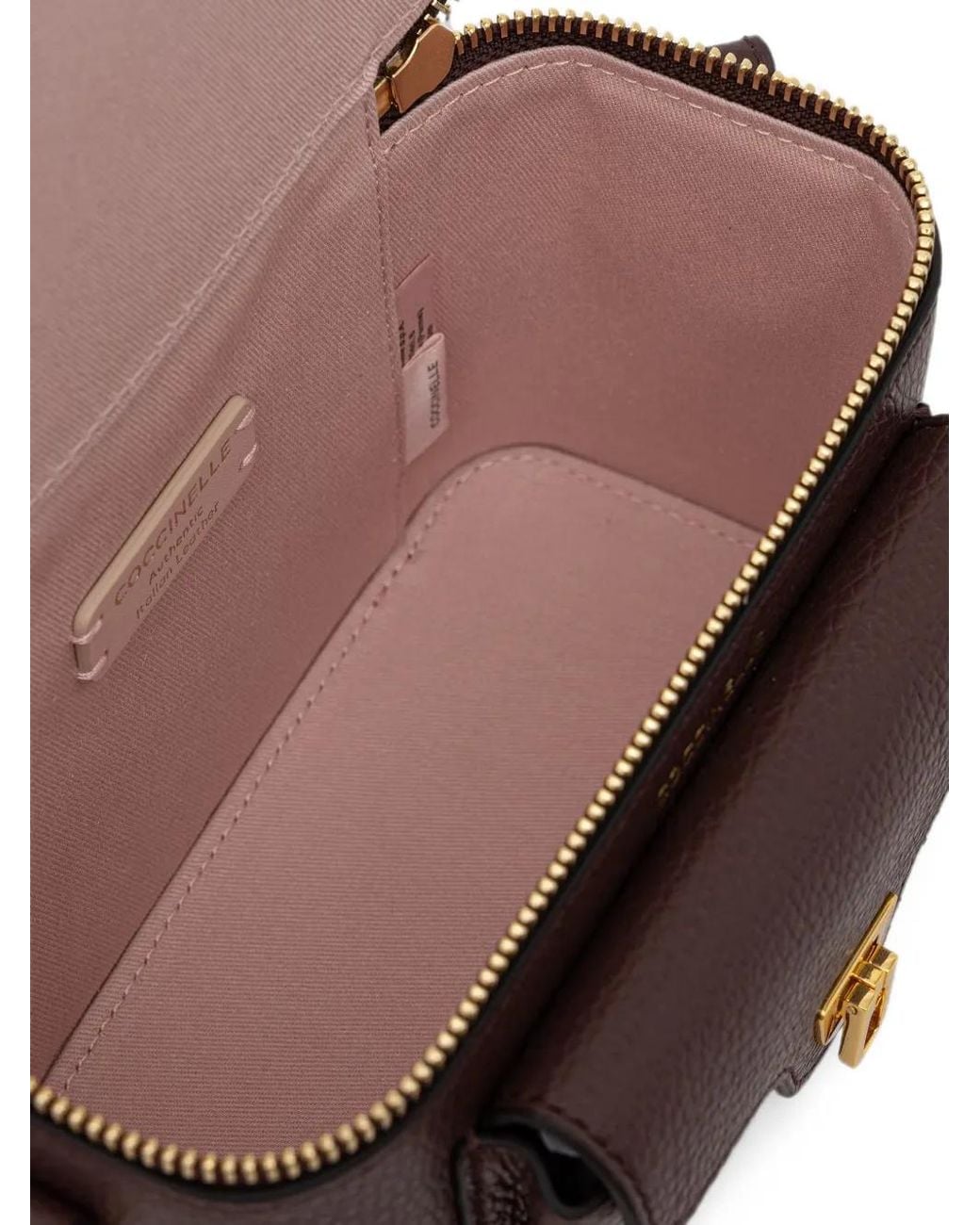 Coccinelle Brown Mini Beat Generation Grained-Leather Tote Bag