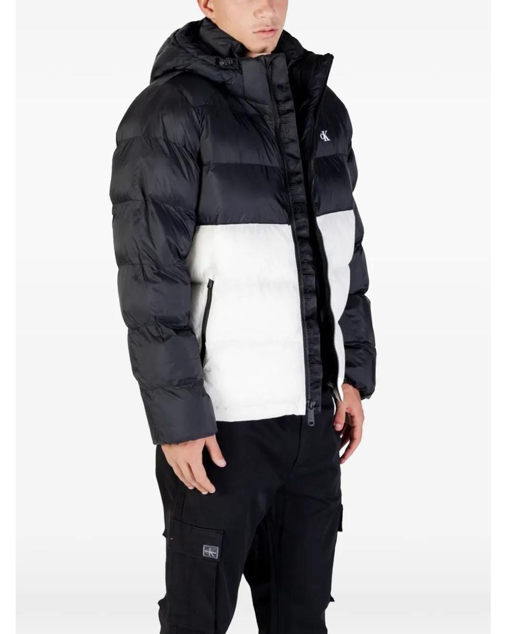 Calvin Klein Blue Hooded Padded Jacket for men