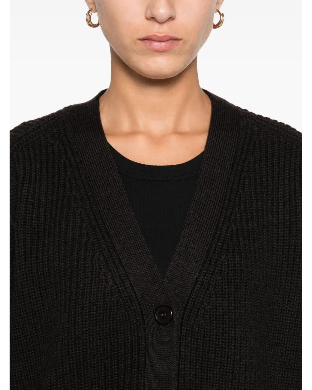 P.A.R.O.S.H. Black Geknöpfter Cardigan Mit Aufgesetzten Taschen