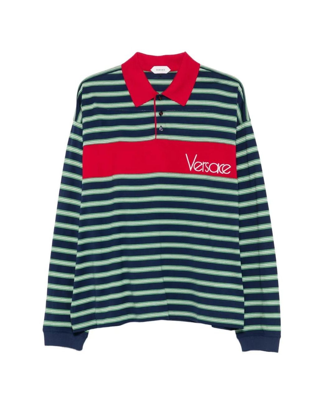 Versace Gestreept Poloshirt in het Green voor heren