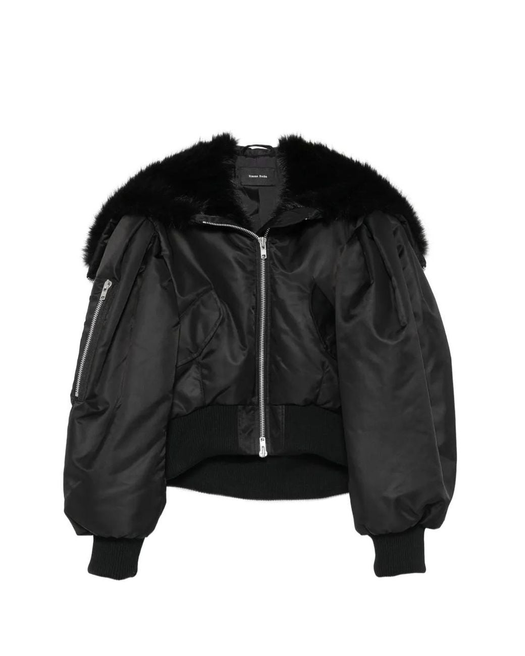 Simone Rocha Black Hooded Bomber Jacket
