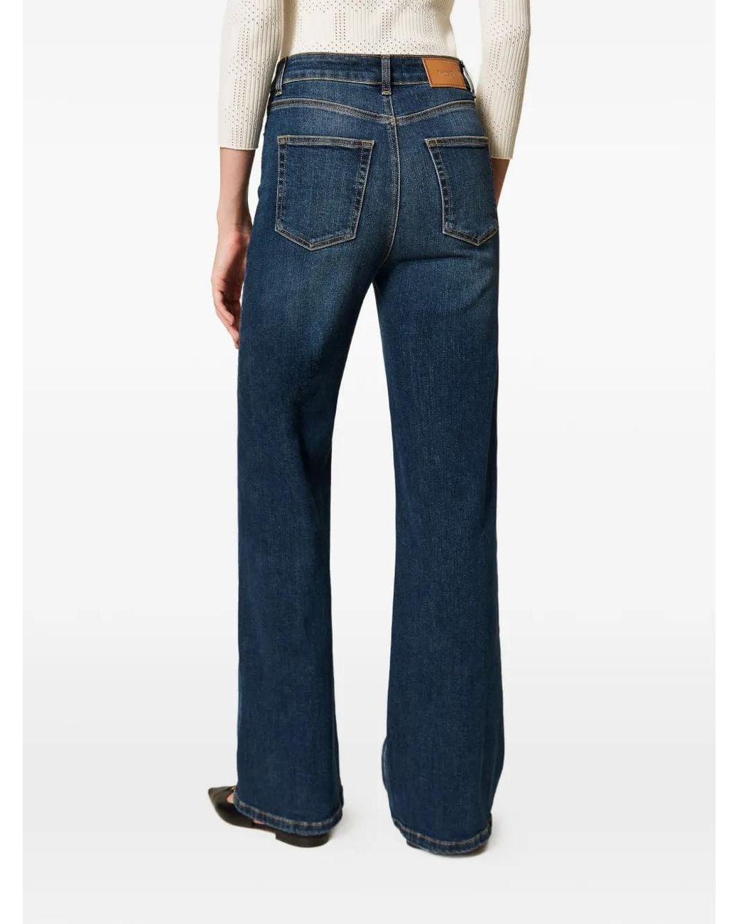 Twinset Blue Five-Pocket Wide-Leg Jeans